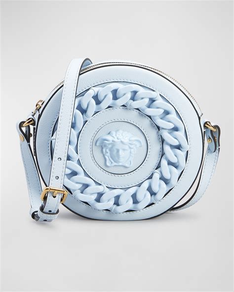 vintage round handbag ladies leather medusa versace|Versace Medusa crossbody bag.